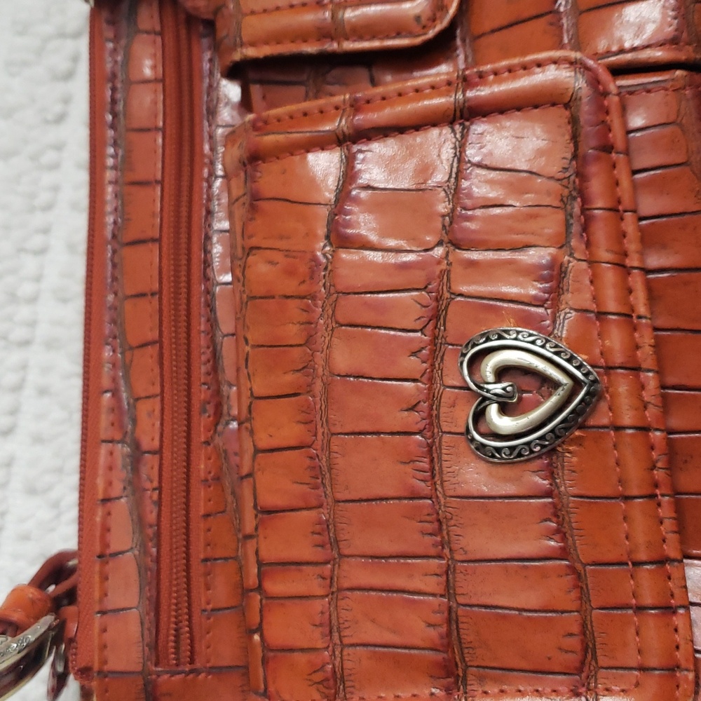BRIGHTON ORANGE CROCODILE PATTERN CROSSBODY BAG - Picture 16 of 16